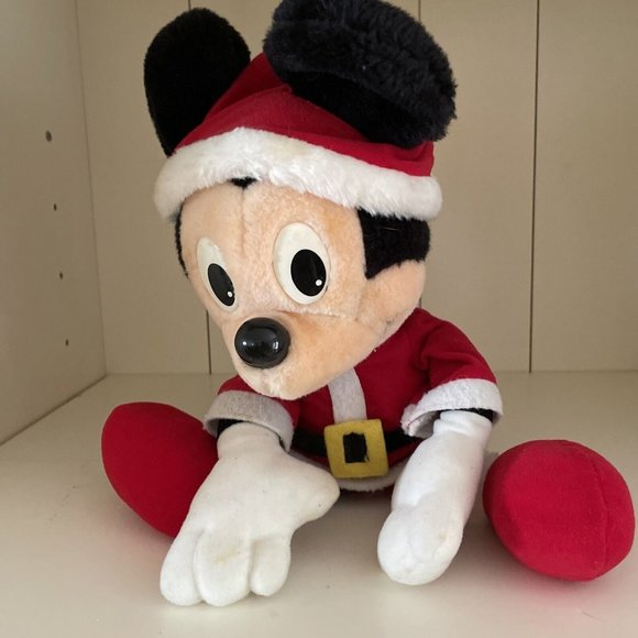Vtg Playskool Santa Mickey Mouse Plush Christmas Santa Clause Suit Red Feet 20" - Picture 16 of 16